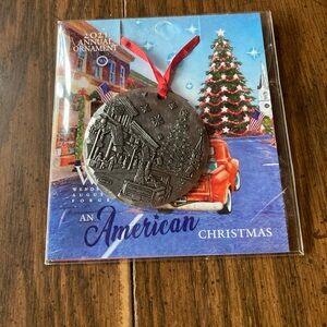 Handforged metal xmas round ornament Wendell August. Forge collectible 2021.